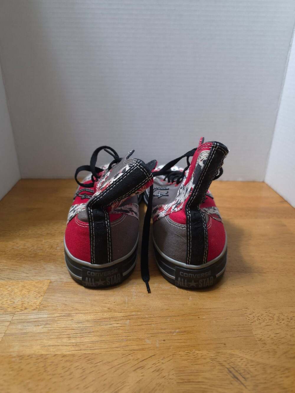 Converse All Star Chuck Taylor High Top Sneakers Red Grey Black Paint Splatter - Picture 5 of 7